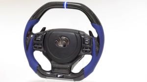 Volante de fibra de carbono forjado para modelos VW X3 X6 5 Series AMG GT <span class=keywords><strong>63</strong></span> Lexus IS250 IS350 Rx350 Material de cuero duradero - Product Image 6