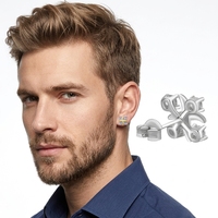 Boucles d'oreilles en argent S925 avec croix en moissanite assortie aux couleurs pour femmes, boucles d'oreilles clous en moissanite à quatre diamants de luxe léger pour femmes