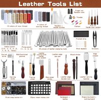 Kit d'outils de maroquinerie, outils de travail du cuir, kit de maroquinerie avec sacoche personnalisée pour travaux artisanaux, découpe professionnelle du cuir