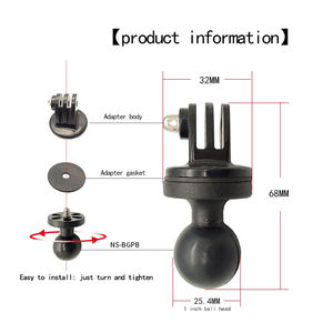 Para Go Pro bar Mount 1/4 Tornillo Teléfono Soporte de plástico Adaptador de bola Manillar Action Camera Mount y Stand para <span class=keywords><strong>gopro</strong></span> <span class=keywords><strong>Hero11</strong></span> 10 9 - Product Image 4