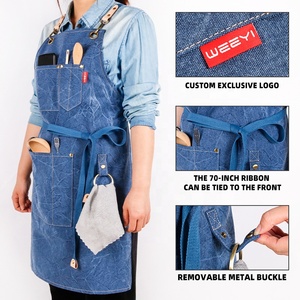 Changrong tùy chỉnh chất lượng cao Thiết kế mới có thể giặt khả năng chịu nước làm việc BBQ vườn vải Tạp dề với túi - Product Image 3