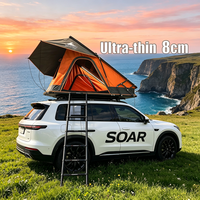 Tente de toit ultra-fine en aluminium triangulaire à profil bas pour SUV 4x4, camping en tout-terrain, 2-3 personnes