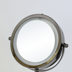 Miroir de salle de bain sur pied moderne en verre noir de 6 pouces, grossissement 1X 3X, portable, double face, à poser sur table - Product Image 4