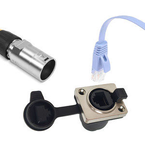 Connecteur de <span class=keywords><strong>prise</strong></span> de <span class=keywords><strong>montage</strong></span> Connecteur modulaire IP67 Ethernet mâle <span class=keywords><strong>femelle</strong></span> Cat 6 <span class=keywords><strong>Montage</strong></span> sur panneau Connecteur étanche <span class=keywords><strong>RJ45</strong></span> - Product Image 4