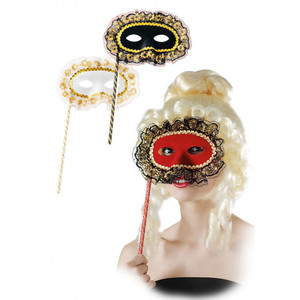 Maschera Domino in Plastica Effetto Scamosciato Assortita - Product Image 1