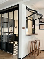 Ventana Corredera Francesa de Aluminio Personalizada, Ahorradora de Energía, Horizontal, Impermeable, con Doble Acristalamiento, Herrajes Alemanes, para Sótano o Sala de Estar