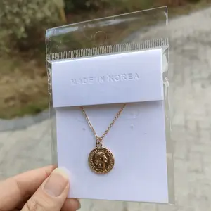 Custom Logo Text Printed Cardboard Earrings Necklace Cards With Clear Plastic Package Bags For Jewelry Display Packaging