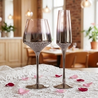 Ensemble de verres à vin rose gold modernes pour la maison, écologiques, à long pied