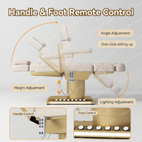 Fauteuil de Beauté Électrique Professionnel 3 Moteurs en Cuir Premium pour Soins du Visage, Inclinable, Hauteur et Dossier Réglables, Ergonomique pour Salon