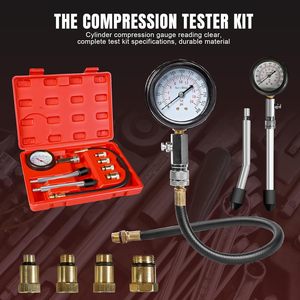 ชุดทดสอบแรงบีบอัด8ชิ้นชุดทดสอบมาตรวัดแรงดันกระบอกสูบเครื่องยนต์ - Product Image 5