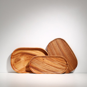 Walnut Wood Oval Serving <b>Tray</b> Large Medium <b>Small</b> Restaurant Use Elegant Modern Minimalist Style - Product Image 1