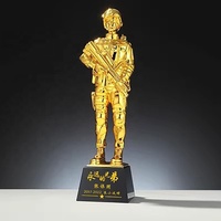 Trophée personnalisé en résine de cristal pour la retraite et les récompenses honorifiques avec base en cristal