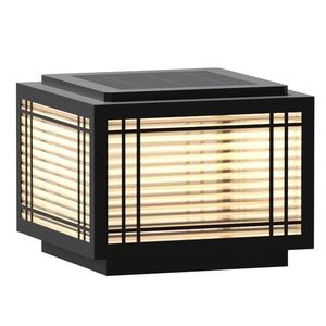 Aluminium Vierkante Paal Kolom Glazen Lichaam Buiten Led Tuinlamp 80 E27 Stijl Voor Gazon Dek Binnenplaats Lampdicht Voor Binnenplaatsen - Product Image 4