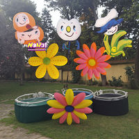 Décoration de scène de centre commercial personnalisée, fleurs lumineuses gonflables à LED