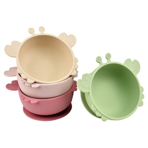 Bol de table en silicone en forme de crabe de dessin animé pour bébé, bol d'alimentation de qualité alimentaire pour enfant, bol à collation avec ventouse pour l'apprentissage de l'alimentation - Product Image 1