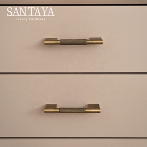 Ручка-скоба Santaya с перекрестной накаткой, античная латунь, длинная ручка для кухонных шкафов, бронзовая ручка для выдвижных ящиков и гардеробов - Product Image 6