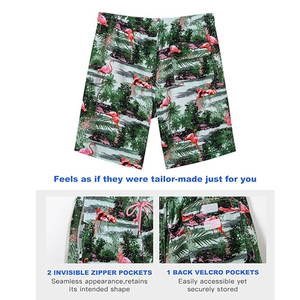 Short de bain imprimé avec logo personnalisé pour homme, short de plage grande taille avec élastique et poche arrière - Product Image 3