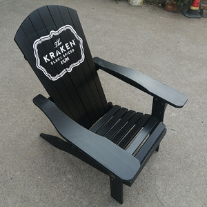 Logotipo personalizado negro hoguera cubierta reclinable salón moderno al aire libre de <span class=keywords><strong>madera</strong></span> de <span class=keywords><strong>cedro</strong></span> plegable Muskoka Adirondack silla para hoteles Villas - Product Image 3