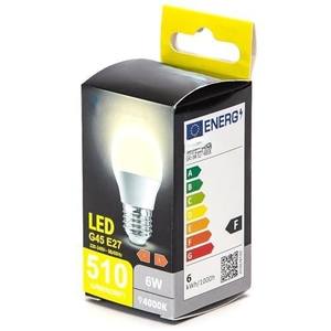Lampadina LED G45 E27 6W 4000K, luce bianca neutra, ad alta efficienza energetica, ideale per l'illuminazione generale in case e... - Product Image 1