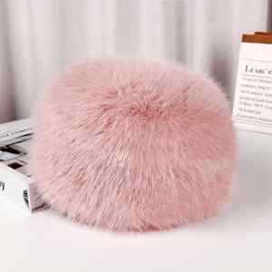 Wholesale Fashion Stylish Design 3D Embroidery Faux Fur Fluffy Sunshade <b>Bucket</b> Hats Unisex - Product Image 2