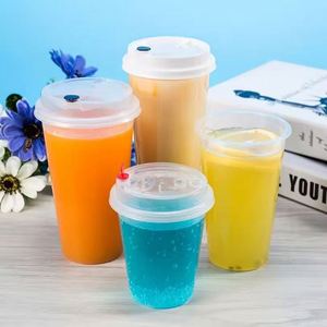 Gobelet jetable en PP transparent givré de qualité alimentaire à paroi simple 90 mm, gobelet en plastique transparent personnalisé 500 ml 700 ml pour limonade et bubble tea - Product Image 4