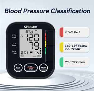 เครื่องวัดความดันโลหิตดิจิตอล <span class=keywords><strong>Sinocare</strong></span> หน้าจอ LCD ขนาดใหญ่ พร้อมหน่วยความจำ วัดความดันโลหิต พร้อมสายรัดแขน - Product Image 2