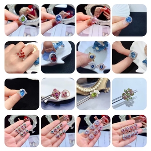 Ретро-кольцо из стерлингового серебра 925 пробы с белым прозрачным кристаллом, овальное, с натуральным камнем, регулируемое, с отверстием для регулировки размера - Product Image 6