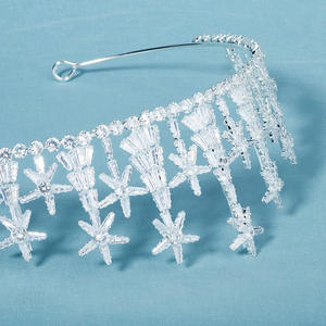Nueva Corona Nupcial Transfronteriza para Fiesta de Gala, Tocado de Lujo de Alta Gama con Elementos de Estrella, Corona de Reina Plateada Galvanizada - Product Image 2