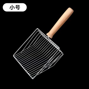 Paletta per lettiera per gatti vagliatura rapida per lettiera per gatti in acciaio inossidabile raccoglitore di metallo con pala profonda manico in legno - Product Image 6