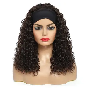 water wave headband wig cheap headband water wave wigs for women wholesale synthetic machine made lace wigs