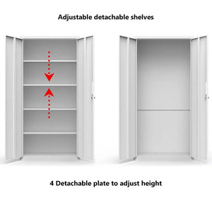 Venta Cerradura Registro médico 4 Estante ajustable Seguridad Almacenamiento moderno Muebles de oficina en casa Acero Metal 2 puertas Archivador de acero - Product Image 5