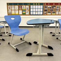 Chaise d'école moderne en plastique simple, mobilier scolaire en PVC, bureau et chaise pour étudiants, pieds en acier, utilisation scolaire et domestique