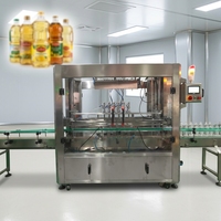 Machine de remplissage d'huile comestible entièrement automatique en acier inoxydable 316L à 6 têtes avec pompe à engrenages, pour huile de soja et d'olive