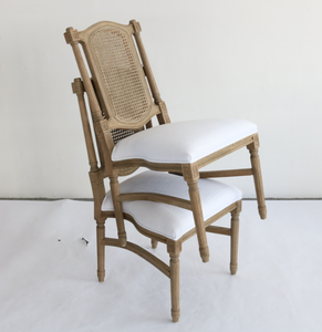 Sillas de Comedor <span class=keywords><strong>Luis</strong></span> de Madera de Roble con Respaldo de Ratán, Apilables, Estilo Rústico Francés, para Bodas, Eventos y Banquetes de Hotel, en Oferta - Product Image 4