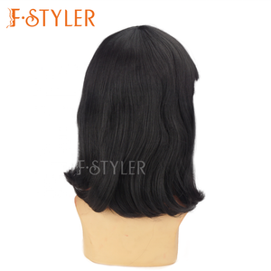 FSTYLER Vente Chaude <span class=keywords><strong>Coupe</strong></span> De <span class=keywords><strong>Cheveux</strong></span> <span class=keywords><strong>Courte</strong></span> <span class=keywords><strong>avec</strong></span> <span class=keywords><strong>Frange</strong></span> Perruque Synthétique Vente En Gros Vente En Vrac Usine Personnaliser Mode Réglable Costume Perruque - Product Image 6