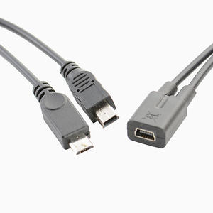 30cm trenza Mini USB 5 pines hembra Mini USB 5 pines macho + Micro USB macho <span class=keywords><strong>Y</strong></span> divisor 1 2 convertidor Cable de carga para Escáner de ordenador - Product Image 2