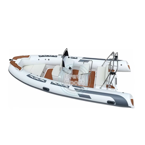 Bateau à rames blanc de 5,2 m (17 pieds) le plus vendu, coque en fibre de verre robuste, bateau pneumatique à rames avec plancher en teck <span class=keywords><strong>EVA</strong></span> - Product Image 1