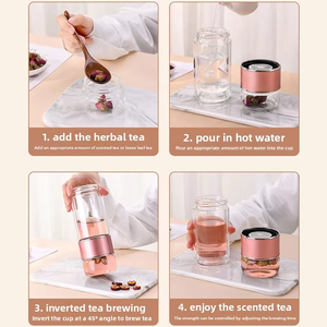 Copo Térmico de Chá de 500ml em Vidro Borossilicato Resistente ao Calor com Infusor de Chá Livre de BPA - Product Image 5