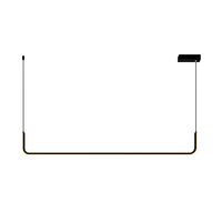 Lampe suspendue LED minimaliste en aluminium linéaire avec gel de silice et cadre noir chaud, idéale pour salle à manger, villa, hôtel, éclairage décoratif, certifiée CE, garantie 2 ans