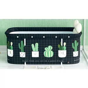 B02 Hiahiahia Foldable Swimming Pool Hot Sale Green Cactus Rectangle Folding Bathtub For Adult Baby Tub Sauna Hot Spa Tubs Ice