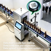 Système de collecte et de corrélation entièrement automatique 5-en-1 pour bouteilles, cartons et palettes avec vérification du code, rejet et impression-applique.