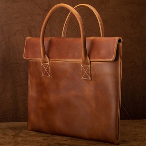 ハイエンドビンテージスタイル15インチ容量本物の牛革革サッチェルブリーフケース薄いビジネスコンピュータバッグクロスボーダー供給 - Product Image 3