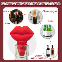 Bouchon de vin en silicone Bouchon de boisson décoratif pour bière Bouchon de bouteille de vin pour hôtesse de vin Bouchon de bouteille d'huile Bouchon de verseur Couvercle de bouteille