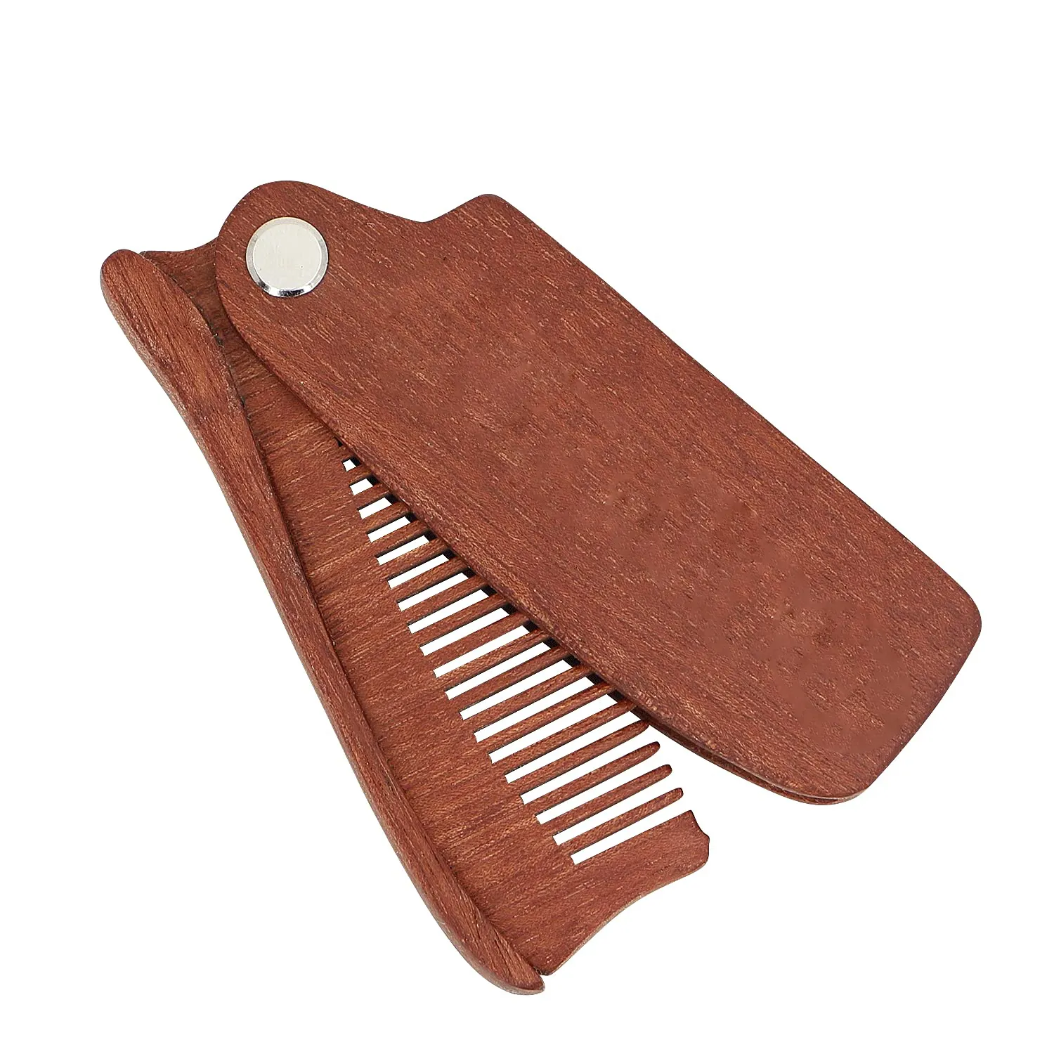 Деревянная складная сандаловая Расческа для бороды карманная расческа
