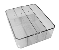 Kaipo-Grand plateau acrylique, diviseur à 7 sections, porte-monnaie portable pliable, organisateur de stockage d'argent pour le maquillage, 8.5x17cm
