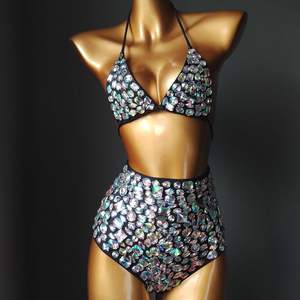 Bikini avec strass pour femmes, maillot <span class=keywords><strong>de</strong></span> <span class=keywords><strong>bain</strong></span> <span class=keywords><strong>2</strong></span> pièces, AB cristal, luxueux, vente en gros, collection 2020 - Product Image 6