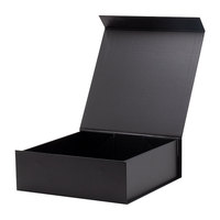 Grande boîte d'emballage en carton noir rigide avec fermeture magnétique pour vêtements et cadeaux