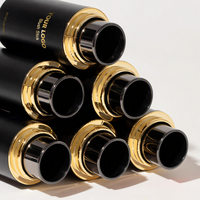Emballage de stick blush simple et luxueux, noir et or, tube vide haut de gamme pour blush, emballage cosmétique Hexi
