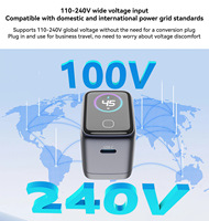 Chargeur mural GaN 45W avec écran numérique intelligent AI pour tablettes, ordinateurs portables et charge rapide pour téléphones mobiles