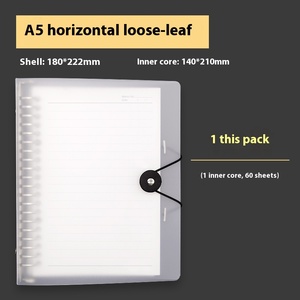 A5 Có Thể Tháo Rời Trong Suốt PP Frosted Máy Tính Xách Tay Trường Hợp Ngang Dòng Core Kim Loại Clip Lỏ-Lá Notepad Biểu Tượng Tùy Chỉnh B5 Hộp - Product Image 6
